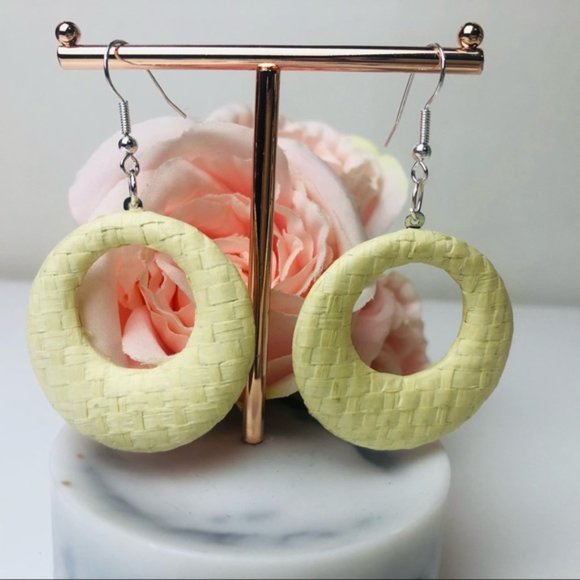 Cute Lightweight Handcrafted Light Cream Hoop earrings - Picture 6 of 7
